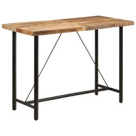 Mesa alta de hierro y madera maciza de mango 150x70x107 cm en Mesas de comedor | Comprar online en Foru.es