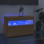 Muebles para TV con luces LED 2 uds roble Sonoma 60x35x40 cm de vidaXL, Muebles TV - Ref: Foro24-804416, Precio: 84,18 €, Des...