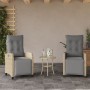 Sillas y mesita de jardín 3 piezas ratán sintético cojín beige en Conjuntos de jardín | Comprar online en Foru.es