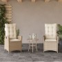 Sillas y mesita de jardín 3 piezas ratán sintético cojín beige en Conjuntos de jardín | Comprar online en Foru.es