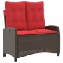 Sillón reclinable de jardín con cojines ratán sintético marrón en Bancos de jardín | Comprar online en Foru.es