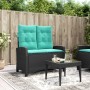 Sillón reclinable de jardín con cojines ratán sintético negro en Bancos de jardín | Comprar online en Foru.es