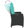 Sillón reclinable de jardín con cojines ratán sintético negro en Bancos de jardín | Comprar online en Foru.es