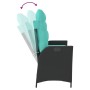 Sillón reclinable de jardín con cojines ratán sintético negro en Bancos de jardín | Comprar online en Foru.es