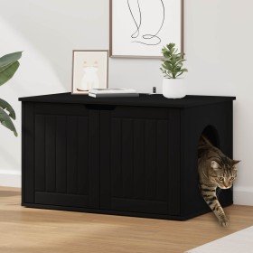 Casa para Gatos Negro 85 x 55 x 53,5 cm Madera de ingeniería en Mobiliario para gatos | Comprar online en Foru.es