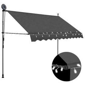Toldo manual retráctil con LED gris antracita 250 cm en Toldos | Comprar online en Foru.es
