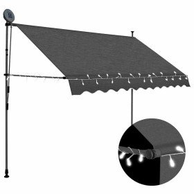 Toldo manual retráctil con LED gris antracita 250 cm en Toldos | Comprar online en Foru.es
