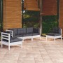 Muebles de jardín 5 pzas con cojines madera maciza de pino en Conjuntos de jardín | Comprar online en Foru.es