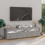 Muebles de TV con luces LED 2 unidades gris hormigón 75x35x40cm de vidaXL, Muebles TV - Ref: Foro24-804400, Precio: 94,85 €, ...