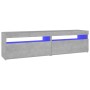 Muebles de TV con luces LED 2 unidades gris hormigón 75x35x40cm de vidaXL, Muebles TV - Ref: Foro24-804400, Precio: 94,85 €, ...