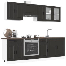 Conjunto de armarios de cocina "Porto" de 8 piezas de madera de ingeniería negra en Armarios de cocina | Comprar online en Foru.