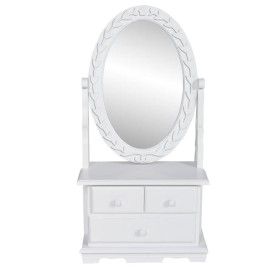 Tocador con espejo abatible ovalado de MDF de vidaXL, Tocadores para dormitorios - Ref: Foro24-60627, Precio: 46,23 €, Descue...