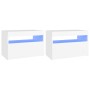 Muebles de TV con luces LED 2 uds blanco 60x35x40 cm de vidaXL, Muebles TV - Ref: Foro24-804410, Precio: 88,79 €, Descuento: %