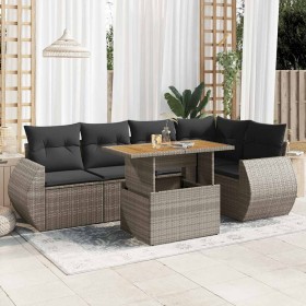 Set de muebles de jardín 6 pzas y cojines ratán sintético gris en Conjuntos de jardín | Comprar online en Foru.es