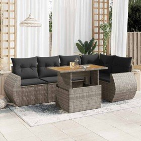 Set de muebles de jardín 6 pzas y cojines ratán sintético gris en Conjuntos de jardín | Comprar online en Foru.es