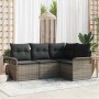 Conjunto de sofá de jardín 4 pcs Gris ratán sintético en Sofás de exterior | Comprar online en Foru.es