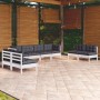 Muebles de jardín 8 pzas con cojines madera maciza de pino en Conjuntos de jardín | Comprar online en Foru.es