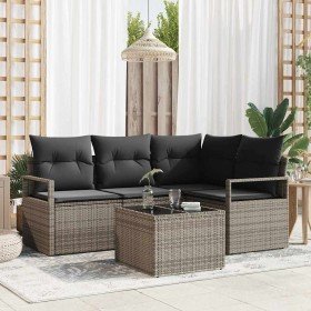 Conjunto de sofá de jardín con cojín 5 pcs Gris Claro en Sofás de exterior | Comprar online en Foru.es