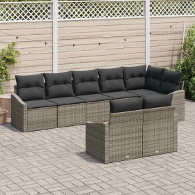 Conjunto de sofás de jardín 8 pcs Gris ratán sintético en Sofás de exterior | Comprar online en Foru.es