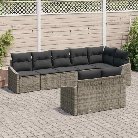 Conjunto de sofás de jardín 8 pcs Gris ratán sintético en Sofás de exterior | Comprar online en Foru.es