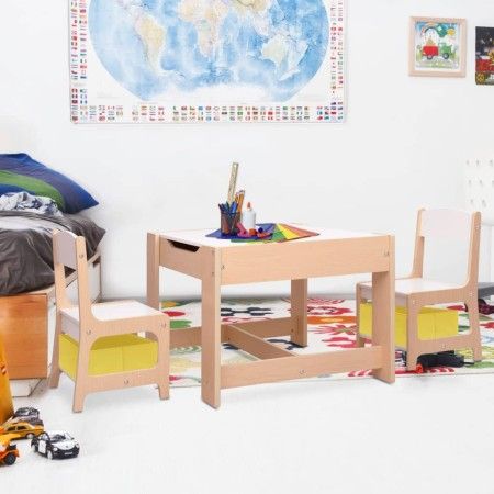 Mesa infantil con 2 sillas MDF de vidaXL, muebles para bebés y niños pequeños - Ref: Foro24-80284, Precio: 120,41 €, Descuent...