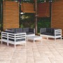 Muebles de jardín 8 pzas con cojines madera maciza de pino en Conjuntos de jardín | Comprar online en Foru.es