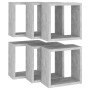 Estantes cubo de pared 6 unidades gris 30x15x30 cm en Estanterías | Comprar online en Foru.es