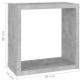 Estantes cubo de pared 6 unidades gris 30x15x30 cm en Estanterías | Comprar online en Foru.es