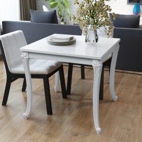 Mesa de comedor blanco brillante 80x80x76 cm en Mesas de comedor | Comprar online en Foru.es