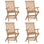 Sillas de jardín 4 uds madera maciza de teca con cojines azules en Sillas de jardín | Comprar online en Foru.es