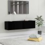 Mueble pared TV madera contrachapada negro 120x30x30 cm en Muebles TV | Comprar online en Foru.es