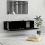 Mueble pared TV madera contrachapada negro 120x30x30 cm en Muebles TV | Comprar online en Foru.es
