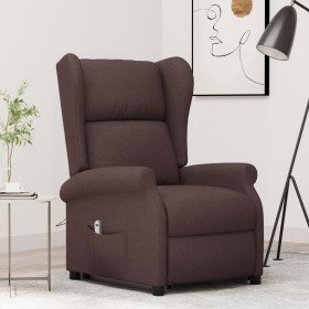 Sillón elevable tela marrón oscuro en Sillones | Comprar online en Foru.es