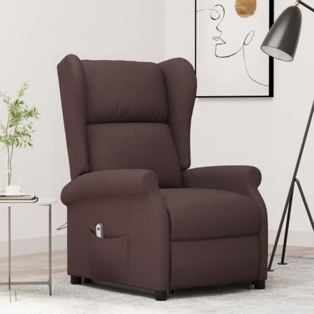 Sillón elevable tela marrón oscuro en Sillones | Comprar online en Foru.es
