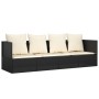 Sofá tumbona de jardín con cojines ratán sintético negro de vidaXL, Tumbonas - Ref: Foro24-319562, Precio: 225,06 €, Descuent...