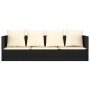 Sofá tumbona de jardín con cojines ratán sintético negro de vidaXL, Tumbonas - Ref: Foro24-319562, Precio: 225,06 €, Descuent...