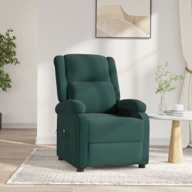 Sillón reclinable eléctrico de terciopelo verde oscuro en Sillones | Comprar online en Foru.es