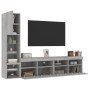 Muebles TV pared con LED 4 pzas madera ingeniería gris Sonoma en Muebles TV | Comprar online en Foru.es