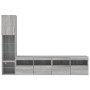 Muebles TV pared con LED 4 pzas madera ingeniería gris Sonoma en Muebles TV | Comprar online en Foru.es