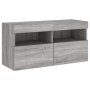 Muebles TV pared con LED 4 pzas madera ingeniería gris Sonoma en Muebles TV | Comprar online en Foru.es
