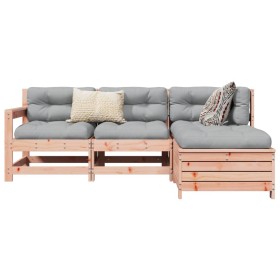 Juego de sofás de jardín 4 pzas madera maciza de abeto Douglas en Conjuntos de jardín | Comprar online en Foru.es