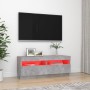 Mueble de TV con luces LED gris hormigón 100x35x40 cm de vidaXL, Muebles TV - Ref: Foro24-804458, Precio: 91,36 €, Descuento: %