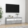 Mueble de TV con luces LED gris hormigón 100x35x40 cm de vidaXL, Muebles TV - Ref: Foro24-804458, Precio: 91,36 €, Descuento: %