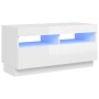 Mueble de TV con luces LED blanco brillante 80x35x40 cm de vidaXL, Muebles TV - Ref: Foro24-804451, Precio: 76,25 €, Descuent...