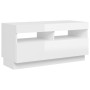 Mueble de TV con luces LED blanco brillante 80x35x40 cm de vidaXL, Muebles TV - Ref: Foro24-804451, Precio: 76,25 €, Descuent...