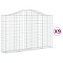 Cestas de gaviones 9 uds forma de arco hierro 200x30x120/140 cm de vidaXL, Maceteros y jardineras - Ref: Foro24-3145458, Prec...