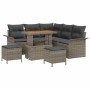 Conjunto de sofá de jardín con cojín con almohada 8 pcs Gris en Sofás de exterior | Comprar online en Foru.es