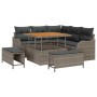 Conjunto de sofá de jardín con cojín con almohada 8 pcs Gris en Sofás de exterior | Comprar online en Foru.es