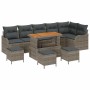 Conjunto de sofá de jardín con cojín con almohada 10 pcs Gris en Sofás de exterior | Comprar online en Foru.es
