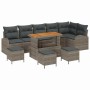 Conjunto de sofá de jardín con cojín con almohada 10 pcs Gris en Sofás de exterior | Comprar online en Foru.es